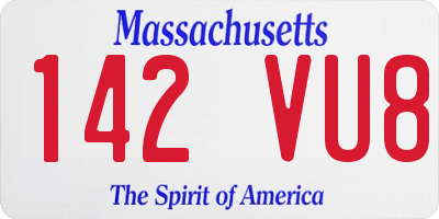 MA license plate 142VU8
