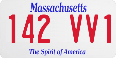 MA license plate 142VV1