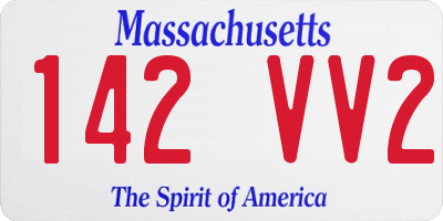 MA license plate 142VV2