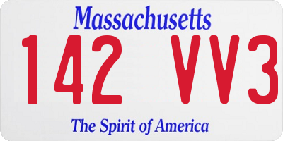 MA license plate 142VV3