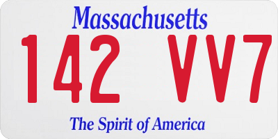 MA license plate 142VV7
