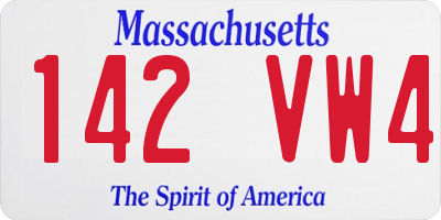 MA license plate 142VW4