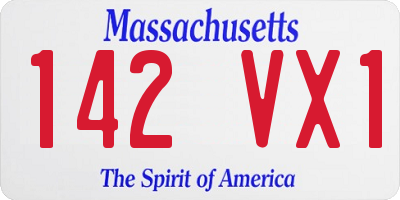 MA license plate 142VX1