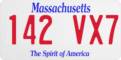 MA license plate 142VX7