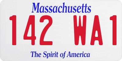 MA license plate 142WA1