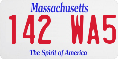 MA license plate 142WA5