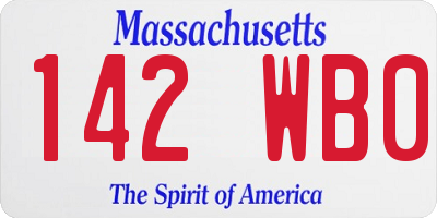 MA license plate 142WB0