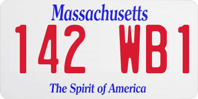 MA license plate 142WB1