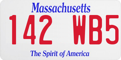 MA license plate 142WB5