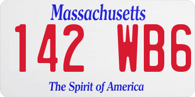 MA license plate 142WB6