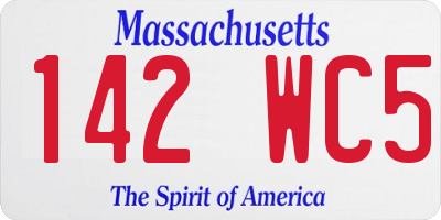 MA license plate 142WC5
