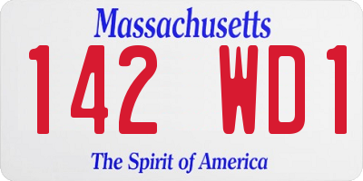 MA license plate 142WD1