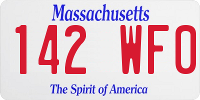 MA license plate 142WF0