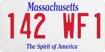 MA license plate 142WF1