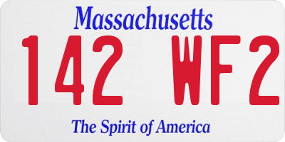 MA license plate 142WF2