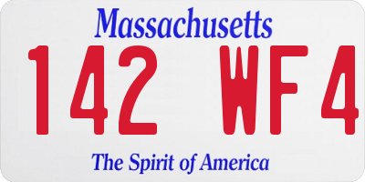 MA license plate 142WF4