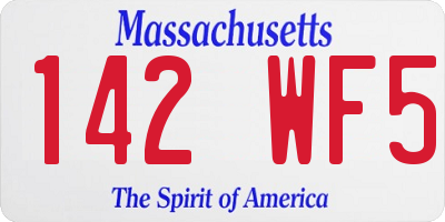 MA license plate 142WF5