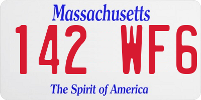 MA license plate 142WF6