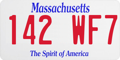 MA license plate 142WF7