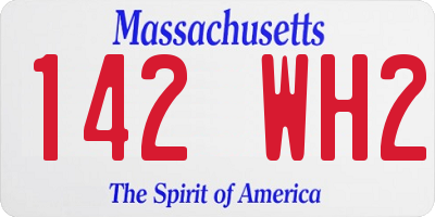 MA license plate 142WH2