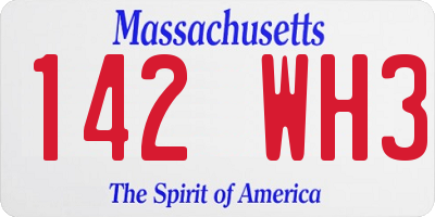 MA license plate 142WH3