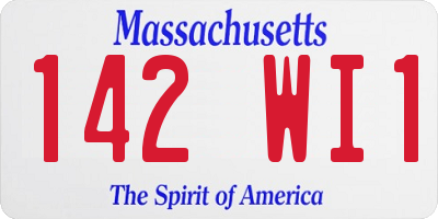 MA license plate 142WI1