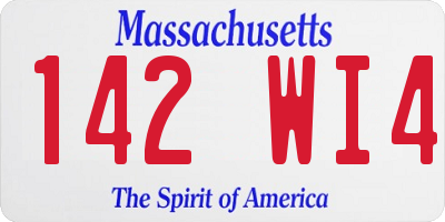 MA license plate 142WI4