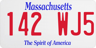 MA license plate 142WJ5