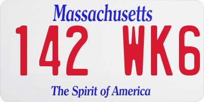 MA license plate 142WK6