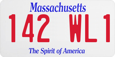MA license plate 142WL1