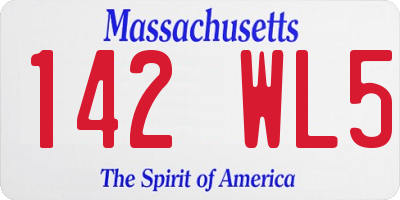 MA license plate 142WL5