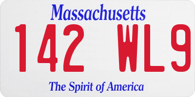 MA license plate 142WL9