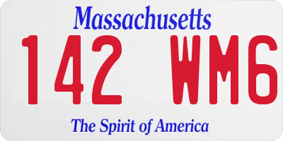 MA license plate 142WM6