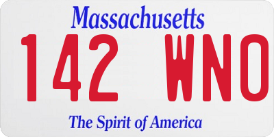 MA license plate 142WN0