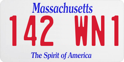 MA license plate 142WN1