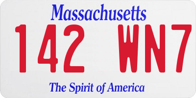 MA license plate 142WN7
