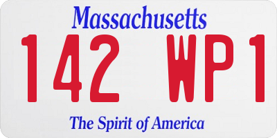 MA license plate 142WP1