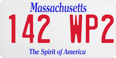 MA license plate 142WP2
