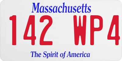 MA license plate 142WP4