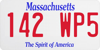MA license plate 142WP5