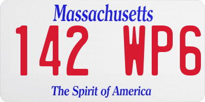 MA license plate 142WP6