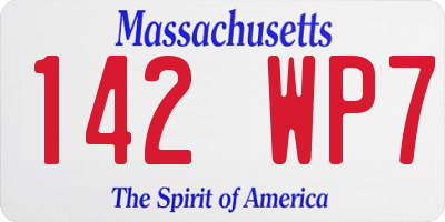 MA license plate 142WP7