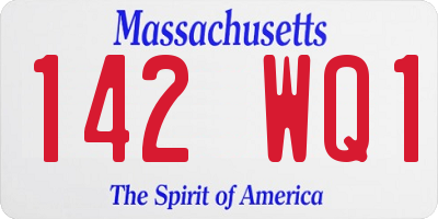 MA license plate 142WQ1