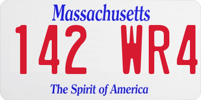 MA license plate 142WR4