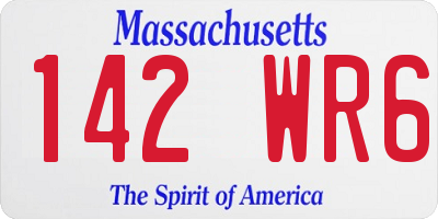MA license plate 142WR6