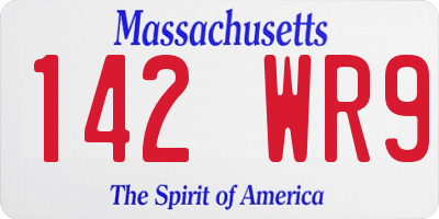 MA license plate 142WR9