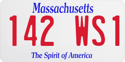 MA license plate 142WS1