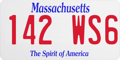 MA license plate 142WS6