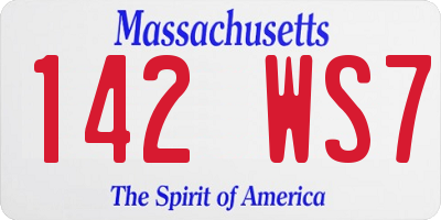 MA license plate 142WS7