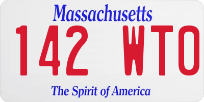 MA license plate 142WT0